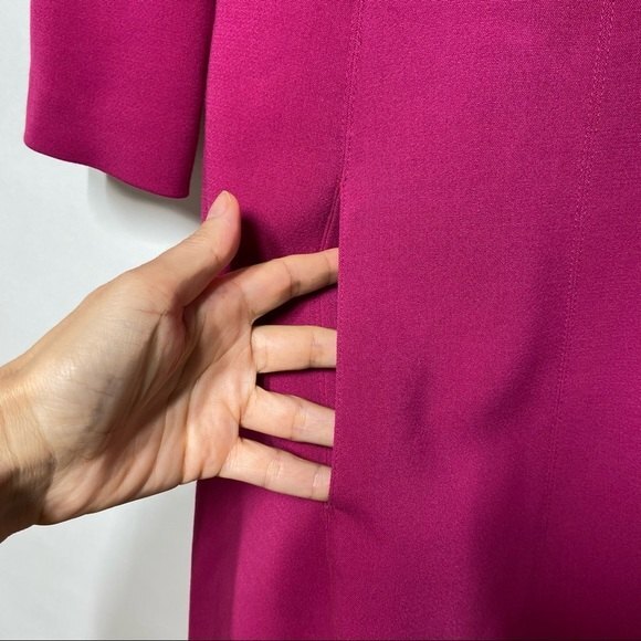 VINCE CAMUTO Crepe A-Line Dress in Magenta 4 - Picture 7 of 12